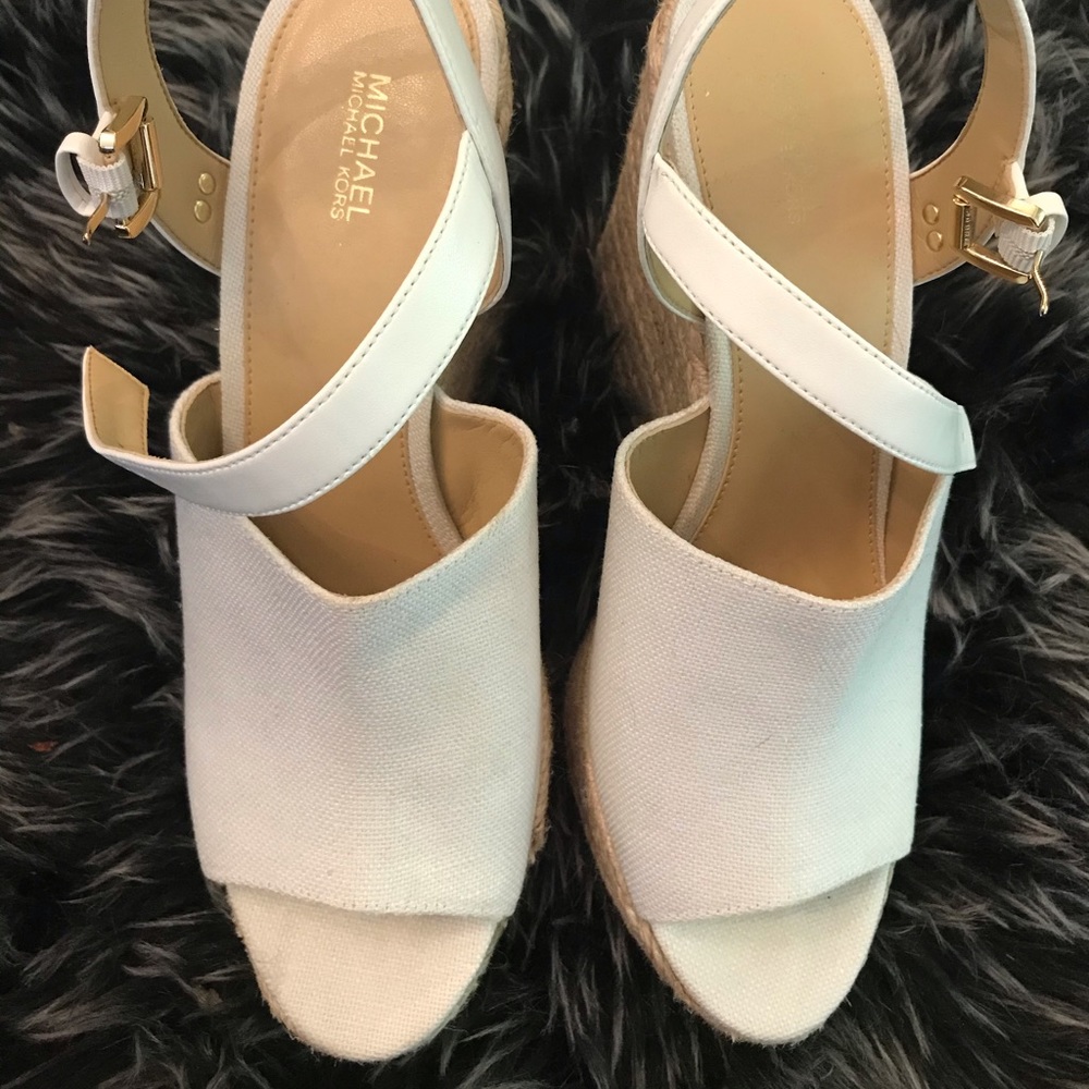 Espadrille White Canvas Michael Kors Wedges